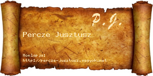 Percze Jusztusz névjegykártya